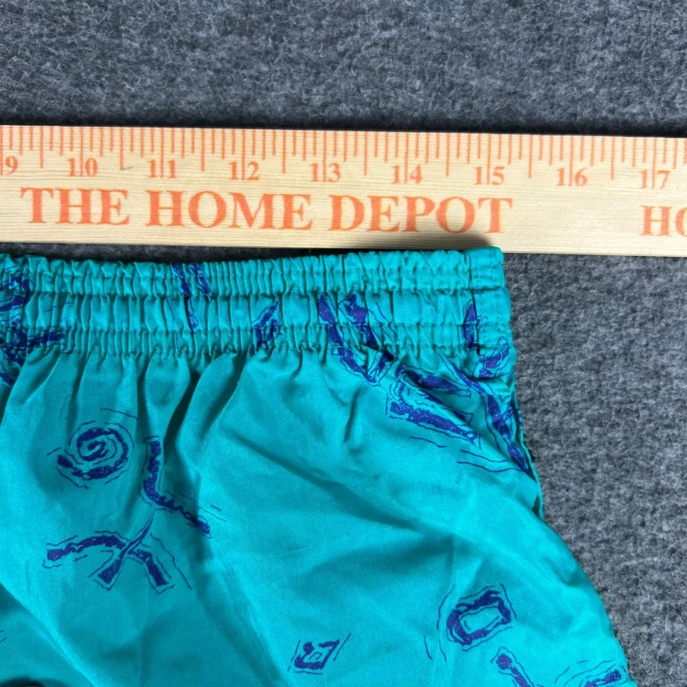 Vintage 90s Umbro Shorts Mens Large Teal Nylon Graphic Print Made in USA